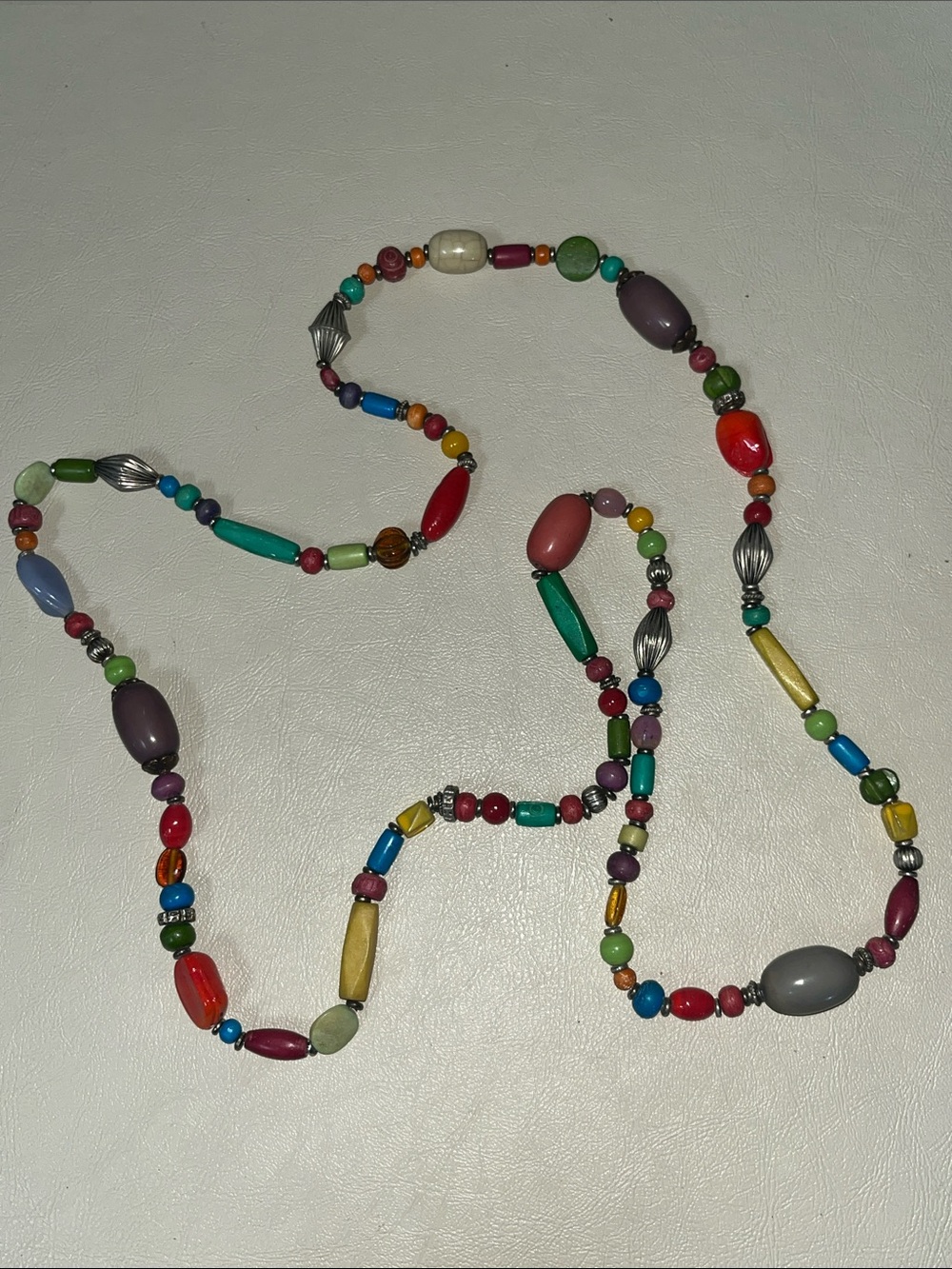 Colorful Multicolor Beaded Stone Long Necklace